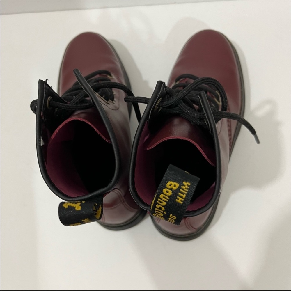 Dr. Martens Zavala Combat Boots Cherry Red 6 - Picture 7 of 12